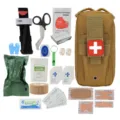 Draagbare tactische nood-eerstehulp-medische tas met medische benodigdheden en gereedschap. - Khaki