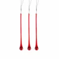 Rode glazen ijspegel hangende ornamenten voor kerstboom, waterdruppel hanger decoratie. - Groot / 3 Stuks/Verpakking / Bordeauxrood