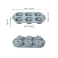 Moule à gâteau en silicone 6 cavités résistant à la chaleur ustensile de cuisine 29x17cm - Moule à Beignet Spirale / Gris