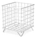 Silver metal wire coffee capsule storage basket, modern desktop organizer for home and office. - Silver