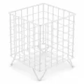 White metal wire storage basket desktop organizer for coffee pods and home office stationery items - White