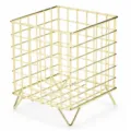 Gold metal wire storage basket desktop organizer for coffee pods and small items variant - Gold