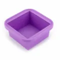 Purple silicone ice cube tray with volume markings, square baby food freezer mold variant. - 1 Grid / Purple