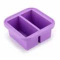 Silicone baby food freezer tray with dual compartments, 250ml and 125ml capacity storage mold. - 2 Compartments / Purple
