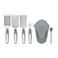 Edelstahl Käsereibe und Kartoffelschneider Set Zitronenreibe Küchenhelfer Gadgets - Sechsteiliges Set mit Farbkartonverpackung
