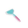 Silicone spatula for tamagoyaki kitchen tool, wide frying turner, pink and blue handle. - Blue