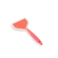 Transparent silicone spatula wide kitchen tool for cooking pancakes and eggs safely. - Orange