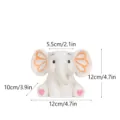 Cute elephant resin pen holder, desktop storage organizer and aesthetic decorative craft ornament. - Off White
