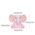 Pink resin elephant pen holder desktop organizer cute stationery storage container decor - Pink