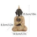 Resin wood-texture Buddha statue zen meditation figurine home decor sculpture 10 inches - Wood Grain Buddha