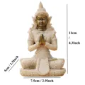 Rétro Résine Grès Bouddha Figurine Méditation Statue Bureau Décoration Maison 11cm - Bouddha Mains Jointes (131) / Or