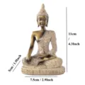 Vintage Buddha Statue Resin Figurine Feng Shui Home Decor Meditation Figurine 11cm - Gold