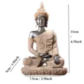 Figurine Bouddha en résine décoration vintage sculpture de table méditation hauteur 11cm - Bouddha Méditation (133) / Noir
