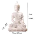 White Buddha figurine resin feng shui statue home decor living room desktop table 11cm - White