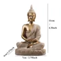 Vintage sandstone Buddha figurine statue tabletop ornament for home decor zen meditation - Gold