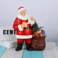 Weihnachten Harz Weihnachtsmann Figur Tischdekoration Urlaub Geschenk Skulptur 28cm - Weihnachtsmann Mit Liste (RRW110-B)