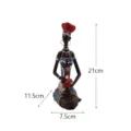 Afrikanische Stammesfrau Harz Figur Statue Heimdeko Tischornament Kunst Handwerk 21cm - Roter Hut Blaues Kleid Stil (RRW049) / Rot und Blau