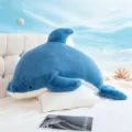 Cute blue dolphin plush toy soft stuffed animal pillow for kids gift doll collection - Marine Series (Dolphin) / 25cm