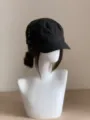 Casquette plate noire pour femme, chapeau militaire décontracté avec œillets métalliques, visière chic. - Chapeau d'Équitation Utilitaire / Noir