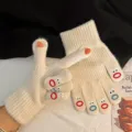 Schattige gebreide handschoenen met grote mond voor dames, warme winterhandschoenen nieuw. - Grote Mond Monster Handschoenen [Beige]