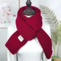 Rode gebreide sjaal, geribbelde winternekdoek, warme effen omslagdoek voor dames. - Bordeauxrood