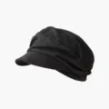 Retro pleated beret for women, autumn winter Japanese octagonal hat, literary painter hat. - Pleated Cloud Hat / Black