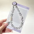 Crystal Beaded Phone Chain Niche Design Luxury Crystal Keychain Bag Pendant Cute Accessories - White Wu Lou Style / White