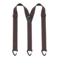 Heren 3,8 cm brede elastische Y-vormige bruine bretels met handige driehoekige haken. - Maiskorrel 3-Haak Stijl / Donker Koffie