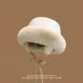 Winter pluche trapper hoed voor dames en heren, dikke warme winddichte bombermuts oorkleppen. - Beige Imitatie Suède Oorflap Vissershoed
