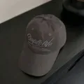 Retro dunkelgraue bestickte Baseballkappe, stylischer lässiger Sonnenschutzhut. - Grau