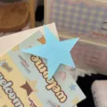 Dopamine geometric star hair clip, sweet Korean style girl bangs hairpin hair accessory. - Blue