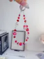 Exquisite red crystal beaded phone charm and sweet strawberry keychain for daily use. - Red Strawberry