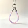 Colorful TPU telephone wire phone wrist strap with metal clasp, anti-lost lanyard for phone case. - Rainbow Gradient Purple