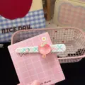 Cute jelly strawberry hair clip, sweet checkered duckbill hairpin for daily sweet girl styling. - Ice Peach Hair Clip / Icy Pink