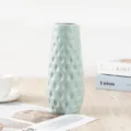 Nordic ins style green plastic vase with dot texture, drop-resistant hydroponic flower pot. - Polka Dot Vase Green