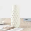Nordic style plastic vase with dot texture, anti-drop hydroponic flower pot for home decor. - Polka Dot Vase White