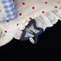 Cute blue star polka dot hair clip with white rabbit ornament for sweet daily styling. - Star Rabbit Hairpin / Blue