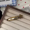 Korean style polka dot star BB hair clip, cute resin metal hair accessory for women. - Star BB Clip / Light Coffee Polka Dot