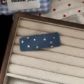 Korean style denim printed star hair clip fashion sweet girl bang clip hair accessory. - Square Hairpin