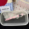 Cute pink long hair clip with cute cartoon dog and apple pattern, sweet girlish style. - Pink Large Hair Clip / Pink