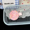 Dopamine pink checkered button hair clip, sweet style large duckbill hairpin main view display. - Pink