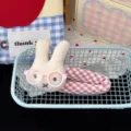 Cute pink rabbit glasses plaid snap hair clip sweet girl bangs hairpin hair accessory - Pink Glasses Rabbit Hair Clip / Pink