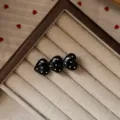 Black and white polka dot triple heart hair clip sweet cute duckbill hairpin daily fashion hair accessory - Heart Hair Clip / Black