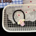 Süßer Cartoon Welpe Cupcake schwarzer Haargummi für Mädchen Pferdeschwanz Haar Zubehör. - Lila Cupcake Welpe Haargummi