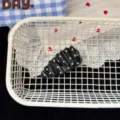 Korean style black and white polka dot hair clip, sweet and cute fashion hair accessory for women. - Pleated Teardrop Hair Clip / Black