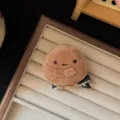 Brown plush animal hair clip cute sweet duckbill hairpin hair accessory detail view close up - Small Animal Hair Clip / Coffee (Tiger Eye Texture)