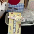 Cute Japanese sweet cartoon bear duckbill hair clip with card sweet girl hair accessory - Little Bear Long Hair Clip / White