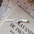 Cute shovel shape rhinestone hair clip sweet duckbill hairpin for women and girls daily. - Spatula Shaped Hair Clip / White