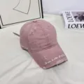 Gorra de béisbol rosa para mujer, gorra de sol vintage de algodón con bordado. - M (56-58cm) / Borde Letra Rota - Rosa