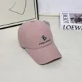 Gorra de béisbol bordada estilo coreano para mujer, ala ancha rosa de algodón. - L (58-60cm) / Rosa